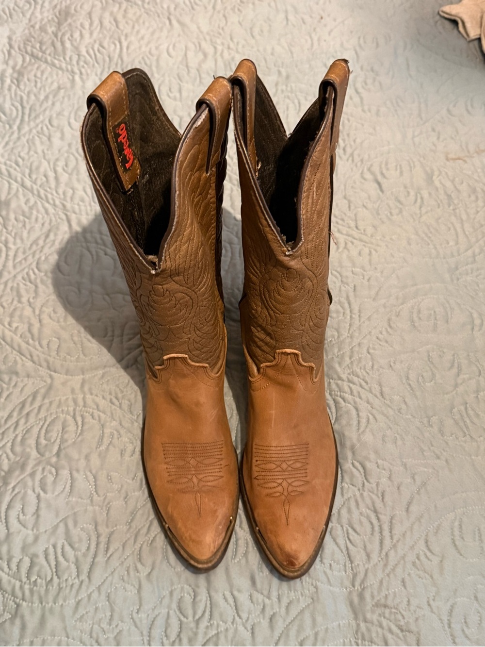 Laredo Brown Embroidered Western Cowgirl Boots